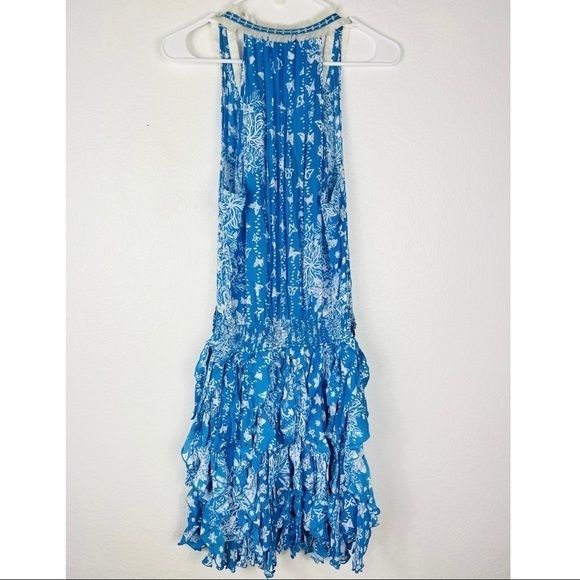Poupette St. Barth Beline Fringe Tank Dress Blue size M - Picture 2 of 4